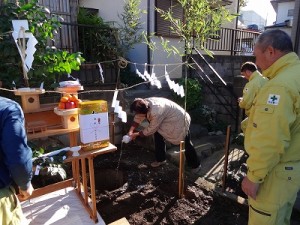 井戸埋清祓　工事の安全をお祈り申し上げます