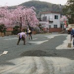 駐車場の砂利敷き