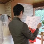 洋装での神前結婚式