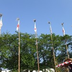 ６本の日の丸　大矢場