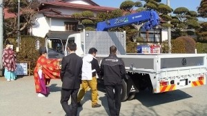 大型ユニック車のお祓い