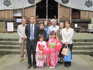 七五三参り　おめでとうございます　