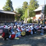 到着式を行う児童