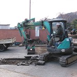 鳥居前の舗装工事