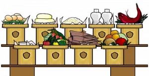 御神前には海の幸・山の幸がお供えされます