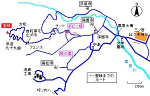 神社から聖峰への略図
